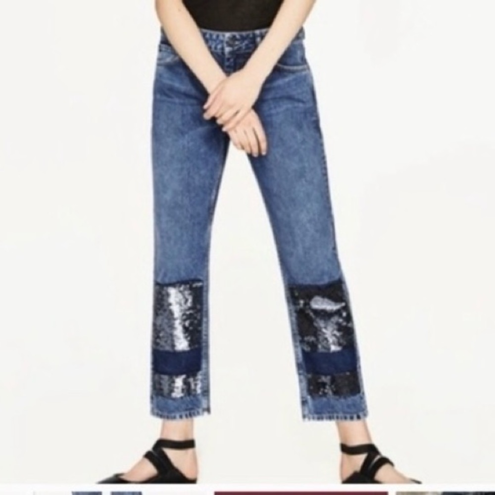πHPπ ZARA Jeans With Sequin Embellishments - Picture 2 of 15